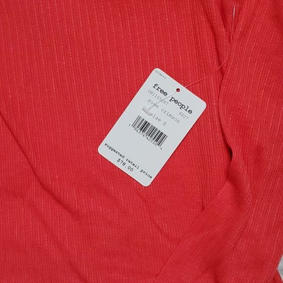 Free People Rose Crimson Lace Long sleeve Shirt - Picture 4 of 6